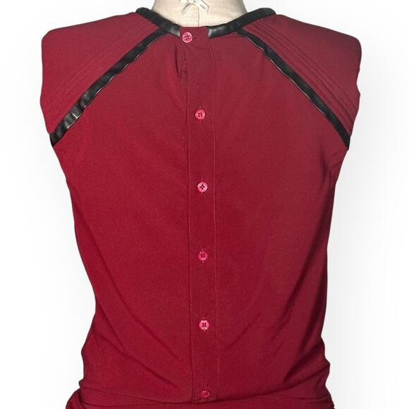 IRO PARIS Silk Blend Setani Mini Dress Sheath Ruched Burgundy Career Cocktail M - Picture 8 of 12